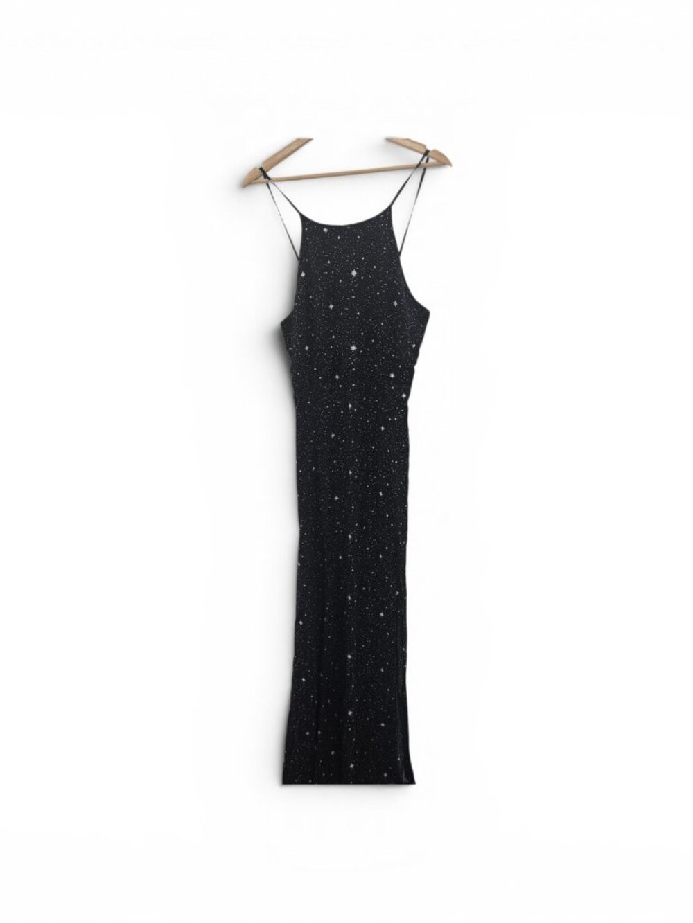Leith Black Celestial Back Cutout Backless Sleeveless Maxi Dress Size Medium